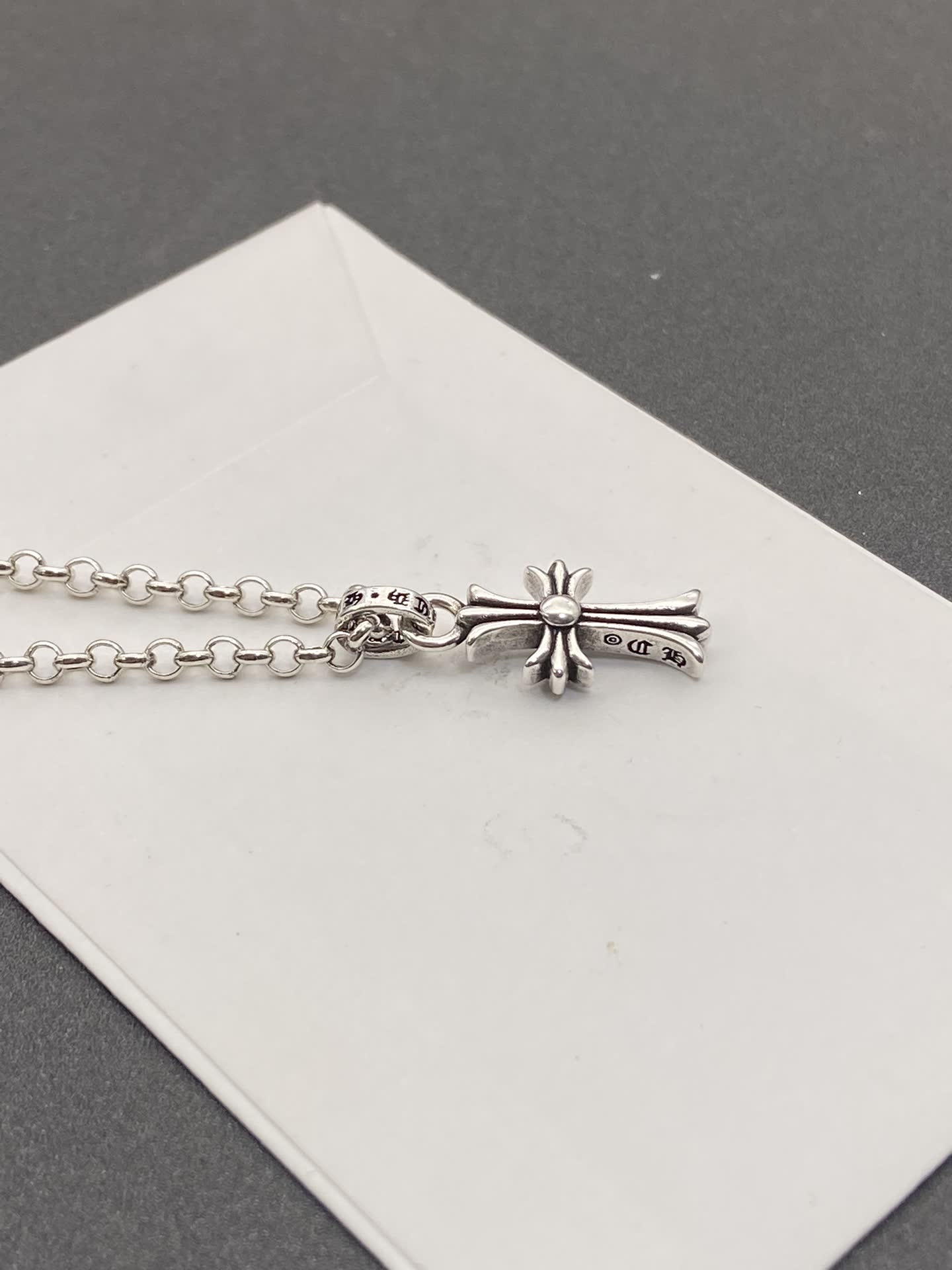 Chrome Hearts Silver Cross Pendant Necklace